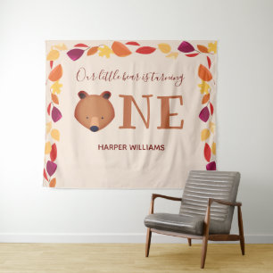 Tenture Ours qui fête son premier anniversaire d'automne A
