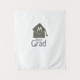 Tenture Pailleté casquette de remise de diplôme argenté aj