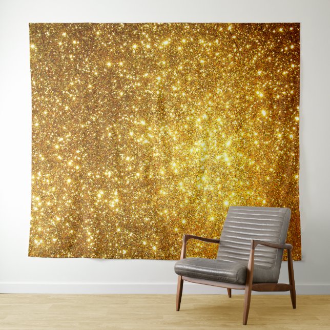 Tenture Paillettes de luxe or (En situation (horizontale))