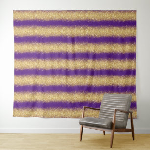 Tenture Paillettes de luxe violettes et or