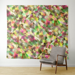 Tenture Paint Splatter Automne Couleur Feuilles Abstraits