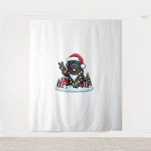 Tenture Paix Main Terre-Neuve Chien Lumières de Noël Femme