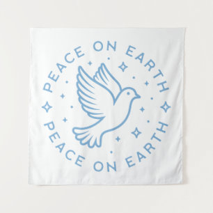 Tenture Paix sur la terre colombe bleu esthétique christia
