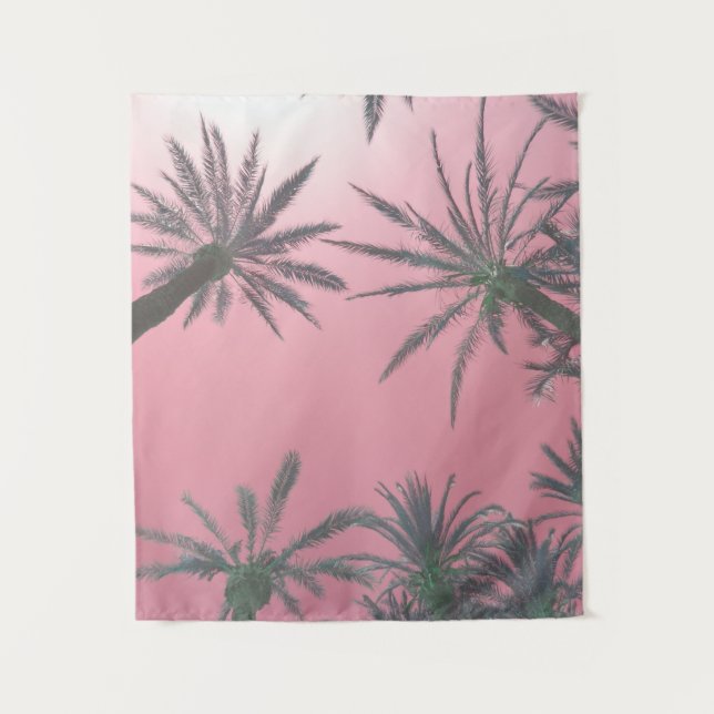 Tenture Palmiers Pastel Pink Sunset (Devant)