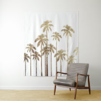 Palmiers tropicaux d'or fascinant sur le blanc