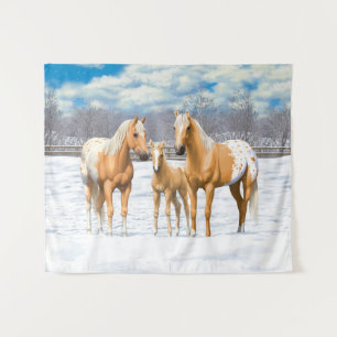 Tenture Palomino Appaloosa Chevaux En Neige