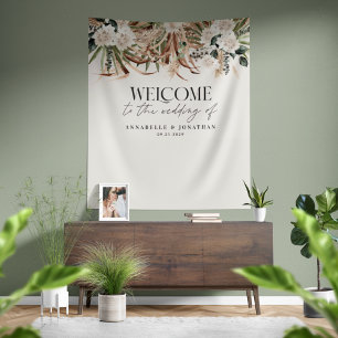 Tenture Pampas eucalyptus botanique moderne pour mariage d