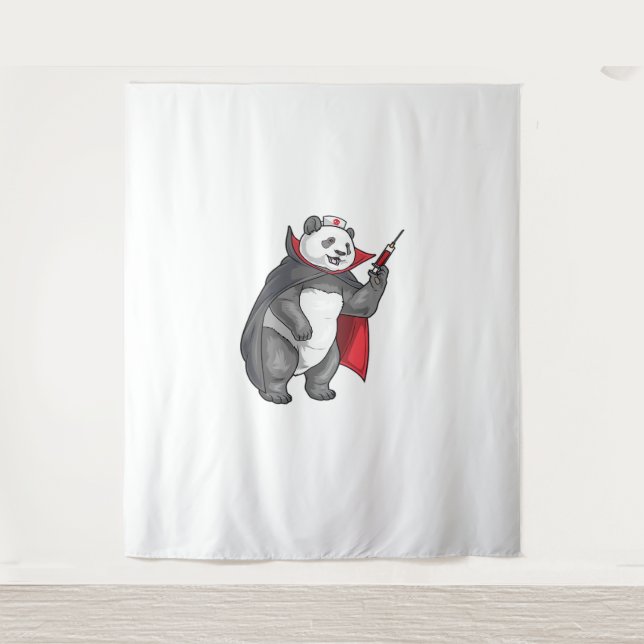 Tenture Panda Halloween Vampire infirmière T-shirt surdime (Devant)