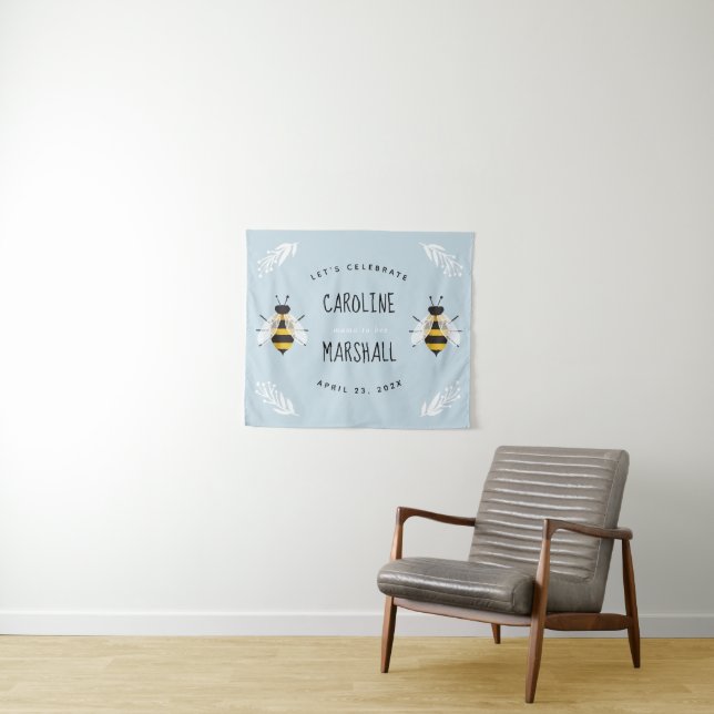 Tenture Panneau de Baby Shower pour Garçon Rustic Mama to  (En situation (horizontale))