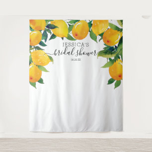 Tenture Panneau de bienvenue au citron agrume pour mariage