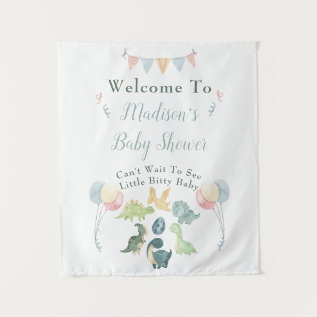 Tenture Panneau de bienvenue Baby Shower à l'aquarelle de  (Devant)