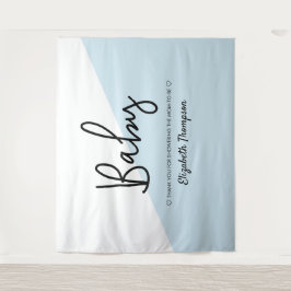 Tenture Panneau de bienvenue Baby Shower Fond Moderne Bleu