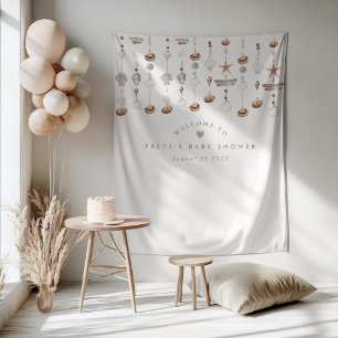 Tenture Panneau de bienvenue Boho Beach Shell
