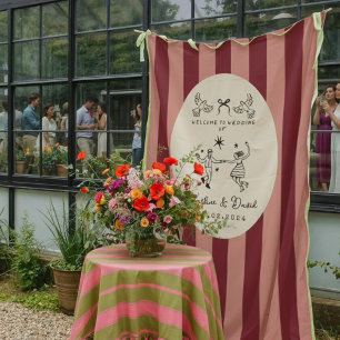 Tenture Panneau de bienvenue de mariage gribouillé à la ma