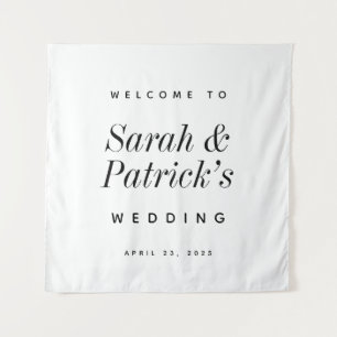 Tenture Panneau de bienvenue de mariage minimaliste modern