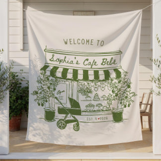 Tenture Panneau de bienvenue pour Baby Shower Café Bébé, t