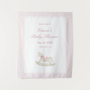 Tenture Panneau de Bienvenue pour Baby Shower Fille Cheval