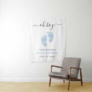 Tenture Panneau de bienvenue pour bébé aux pieds bleus Bab