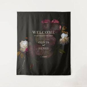 Tenture Panneau de bienvenue romantique et sombre à motifs