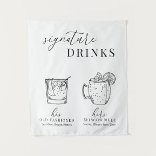 Tenture Panneau de boissons signatures élégant moderne noi