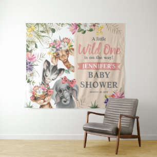 Tenture Panneau de fond de fête prénatale pour bébé fille 