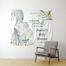 Tenture Panneau de fond pour baby shower éléphant pour béb