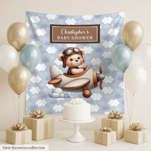 Tenture Panneau de photo pour baby shower avec ours en pel