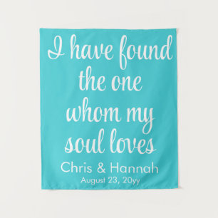 Tenture Panneau Rustique Mariage bleu turquoise