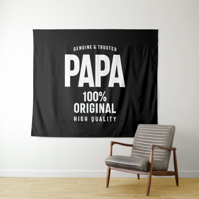 Tenture Papa authentique et fiable | Cadeau Père (En situation (horizontale))