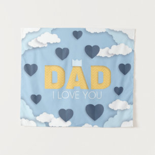 Tenture Papa, je t'aime, fête des pères cadeau