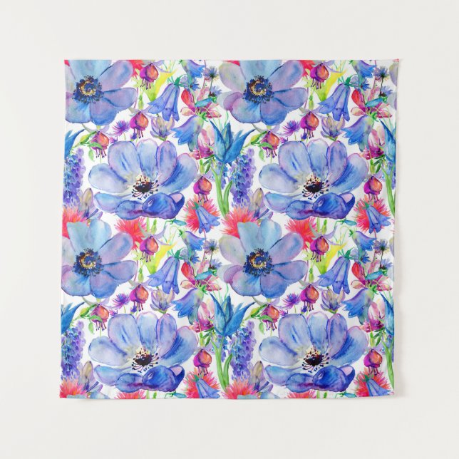 Tenture Papier peint Aquarelle Fleurs Sauvages (Devant)