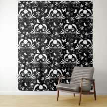 Papillon à motif damassé noir et blanc classique