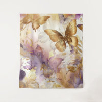Papillon aquarelle violet et or Papillons