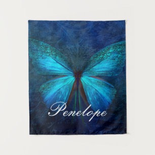Tenture Papillon bleu de la joie et de la chance
