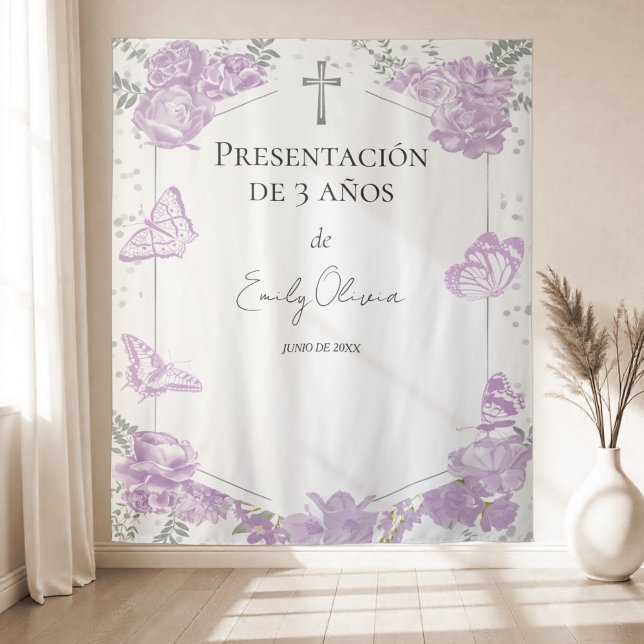 Tenture Papillons de fond Presentación 3 años (Créateur téléchargé)