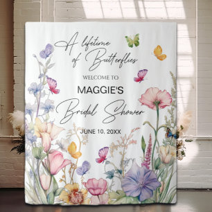 Tenture Papillons Fleur sauvage arrière-plan Fête des mari