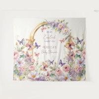 Papillons jardin baby shower photo fond