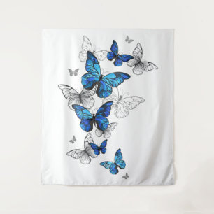 Tenture Papillons volants bleus Morpho