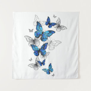 Tenture Papillons volants bleus Morpho