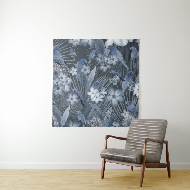 Tenture Paradis des oiseaux exotiques 3 #art #tropical (En situation)