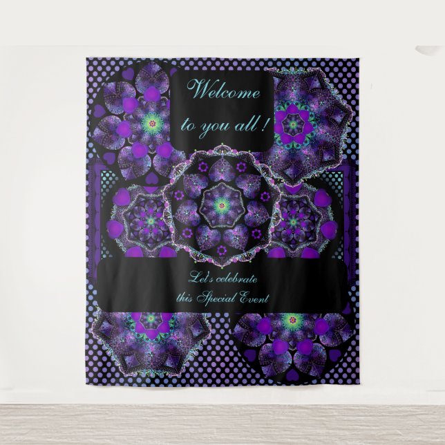 Tenture Parapluie violet & coeurs .7 (Devant)