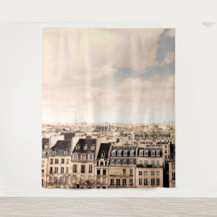 Tenture Paris Rooftop View  Arrière-plan de la peinture mu