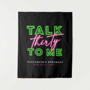 Tenture Parle-moi Trente Sale 30 Néon Vert & Rose