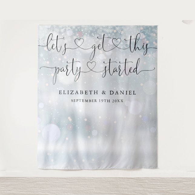 Tenture Partie Commencée Script Mariage d'hiver Contexte p (Devant)