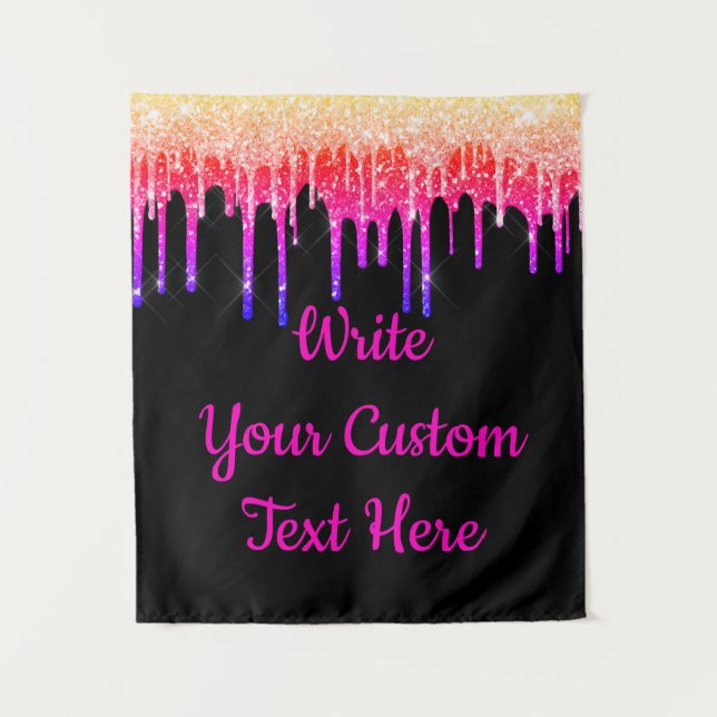 Tenture Parties scintillant Arc-en-ciel amusant Anniversai (Devant)