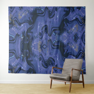 Tenture Parties scintillant bleue Galaxy Swirl Abstrait Mo