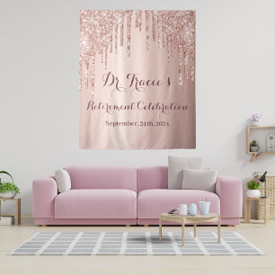 Tenture parties scintillant en or rose fête de retraite ro