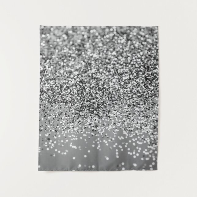 Tenture Parties scintillant gris argent #5 (Parties scinti (Devant)