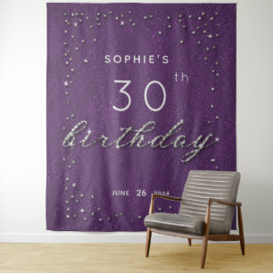 Tenture Parties scintillant pourpre étincelle Anniversaire