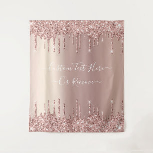Tenture Parties scintillant rose Gold Blush Éclats Texte p